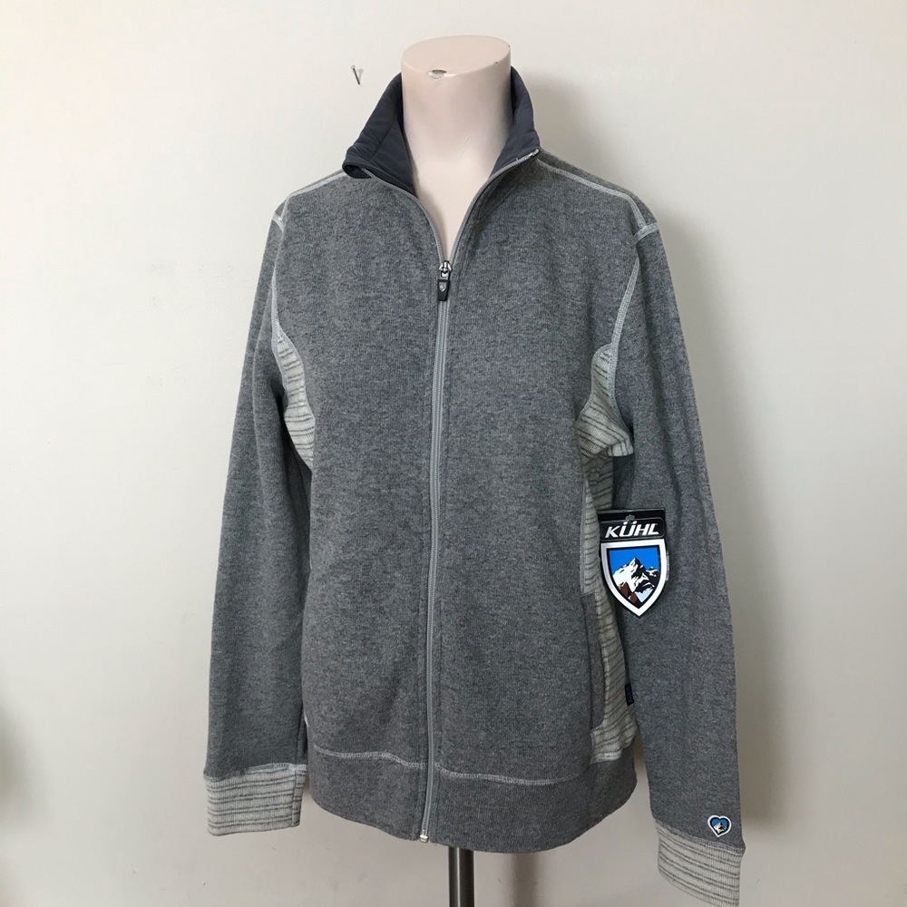 KUHL Grey ANA Full Zip KNIT Chianti Fleece JACKET